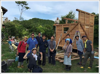 モデル小屋　建て方のワークショップ